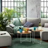 Table d'appoint design 'TSUNAMI' blanc en bois et métal