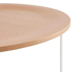 Table d'appoint design 'TSUNAMI' blanc en bois et métal