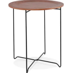 Table d'appoint design 'TSUNAMI' noire style industriel