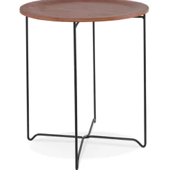 Table d'appoint design 'TSUNAMI' noire style industriel