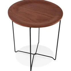Table d'appoint design 'TSUNAMI' noire style industriel