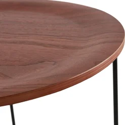 Table d'appoint design 'TSUNAMI' noire style industriel
