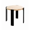 Table d’appoint en tube d'acier en noir, plateau en MDF décor chêne