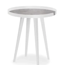 Table d'appoint magnétique ronde à rebord Bipolart Métal Blanc avec 3 Tops style Textures