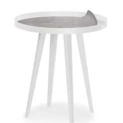 Table d'appoint magnétique ronde à rebord Bipolart Métal Blanc avec 3 Tops style Textures