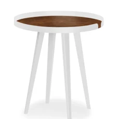 Table d'appoint magnétique ronde à rebord Bipolart Métal Blanc avec 3 Tops style Textures