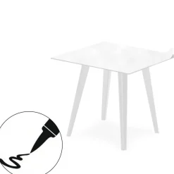 Table d'appoint magnétique carrée Bipolart Métal Blanc avec 1 Top Tableau blanc effaçable