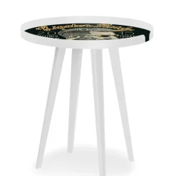 Table d'appoint magnétique ronde à rebord Bipolart Métal Blanc avec 3 Tops style Fun