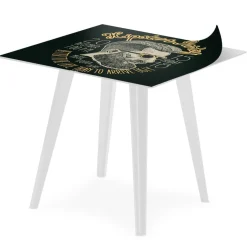 Table d'appoint magnétique carrée Bipolart Métal Blanc avec 3 Tops style Fun