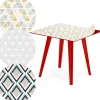 Table d'appoint magnétique carrée Bipolart Métal Rouge avec 3 Tops style Scandinave