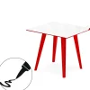 Table d'appoint magnétique carrée Bipolart Métal Rouge avec 1 Top Tableau blanc effaçable