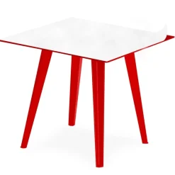 Table d'appoint magnétique carrée Bipolart Métal Rouge avec 1 Top Tableau blanc effaçable
