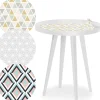 Table d'appoint magnétique ronde à rebord Bipolart Métal Blanc avec 3 Tops style Scandinave