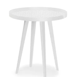 Table d'appoint magnétique ronde à rebord Bipolart Métal Blanc avec 3 Tops style Scandinave