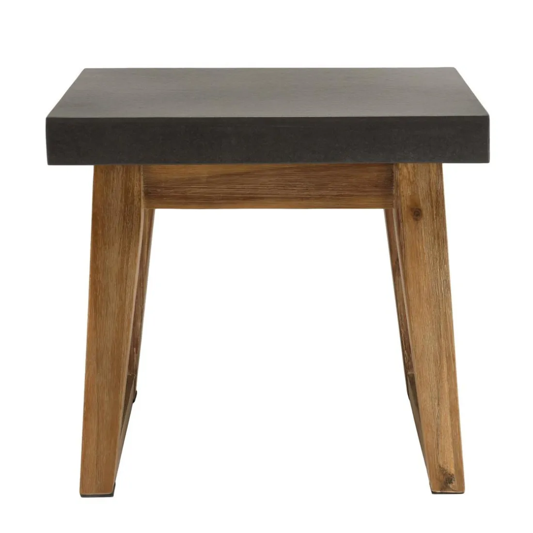 Table d'appoint rectangulaire effet béton foncé pieds trapèze HECTOR