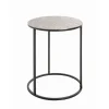 Table d'appointe en tube d'acier laqué noir, plateau en structure aluminium