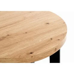 Table d'appointe noir, plateau en MDF décor chêne avec accents de couleur