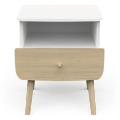 Table de chevet 1 niche et 1 tiroir blanche FIRMIANA