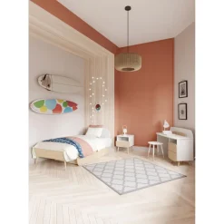 Table de chevet 1 niche et 1 tiroir blanche FIRMIANA