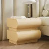 Table de chevet avec 2 tiroirs arrondis Mezade Beige