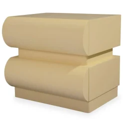 Table de chevet avec 2 tiroirs arrondis Mezade Beige