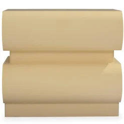 Table de chevet avec 2 tiroirs arrondis Mezade Beige