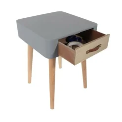 Table De Chevet Blanche En Bois RITA