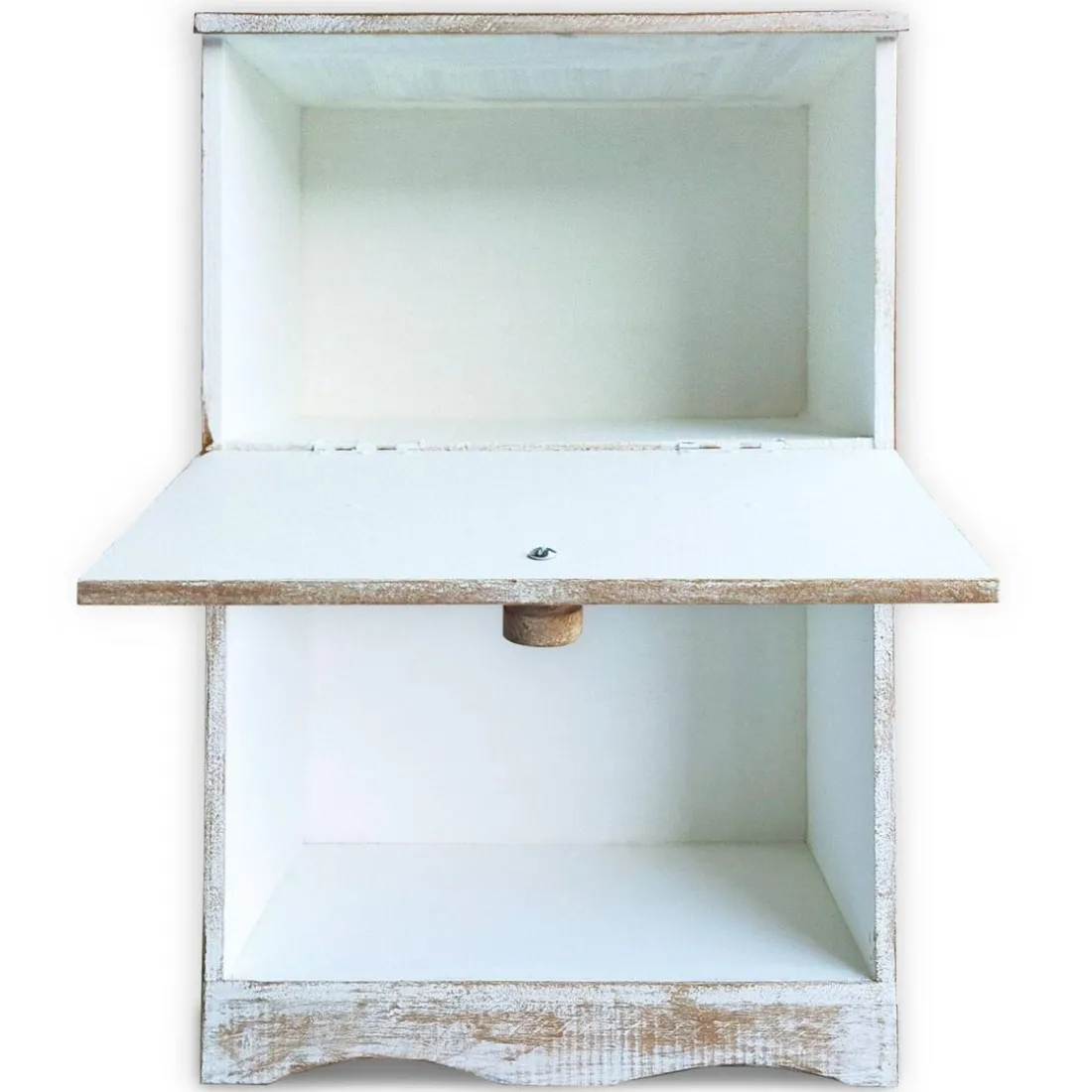 Table de chevet style oriental bois sculpté 1 porte Monbolyto Blanc patiné or