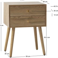 Table de Chevet TORRING son design moderne et sa structure en bois