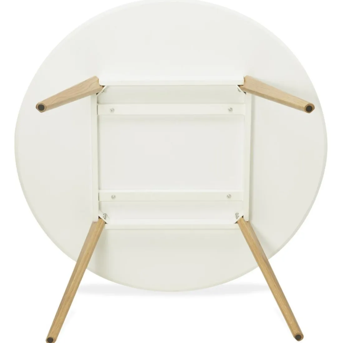 Table de cuisine ronde 'AMY' blanche style scandinave