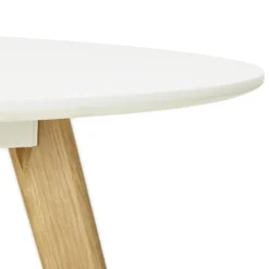 Table de cuisine ronde 'AMY' blanche style scandinave