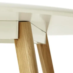 Table de cuisine ronde 'AMY' blanche style scandinave