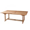 Table de jardin 10/12 pers - rectangulaire extensible 200/300 x 120 cm en bois Teck