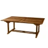 Table de jardin 10/12 personnes - rectangulaire double extension 200/300 x 120 cm en bois Teck huilé