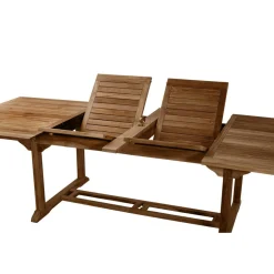 Table de jardin 10/12 personnes - rectangulaire double extension 200/300 x 120 cm en bois Teck huilé