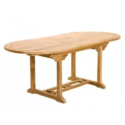 Table de jardin 6/8 personnes - ovale extensible 150/200*90 cm en bois Teck
