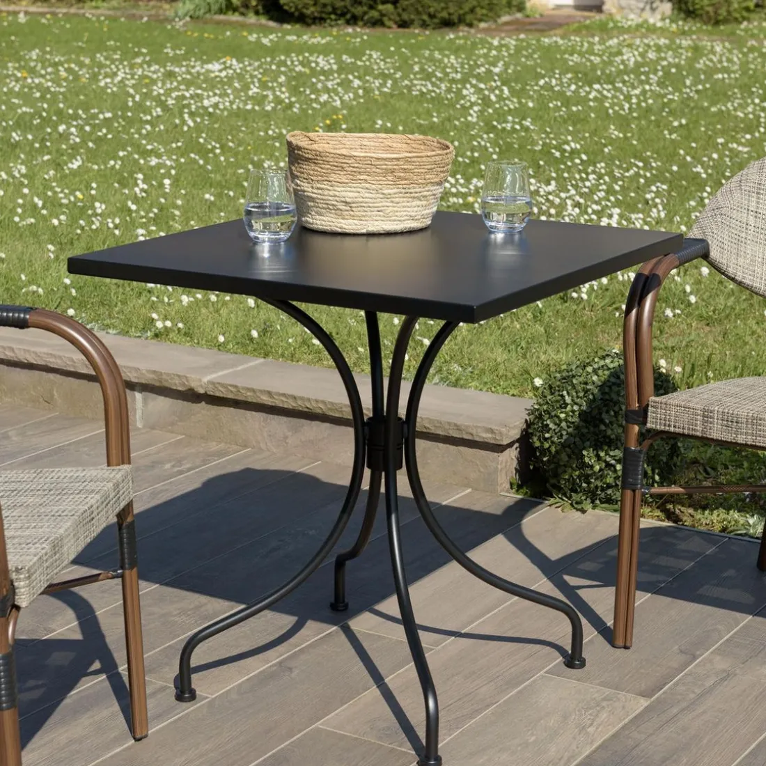 Table de jardin carrée 2 personnes VIANNEY
