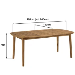 Table de jardin extensible en acacia huilé