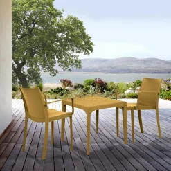Table De Jardin Jaune Effet Bois Spirit Garden IRIS