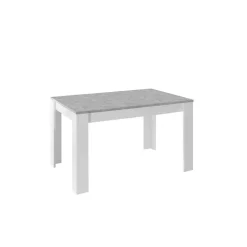 Table de repas 137 + 48cm beton et blanc