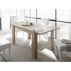 Table de repas 140cm extensible FIRENZE décor chene noyer