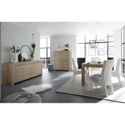 Table de repas 140cm extensible FIRENZE décor chene noyer