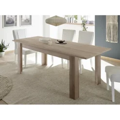 Table de repas 140cm extensible FIRENZE décor chene noyer