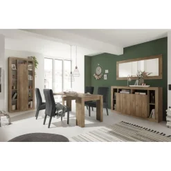 Table de repas en panneaux de particules effet bois