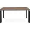 Table de réunion ou bureau bench en bois finition Noyer et métal noir