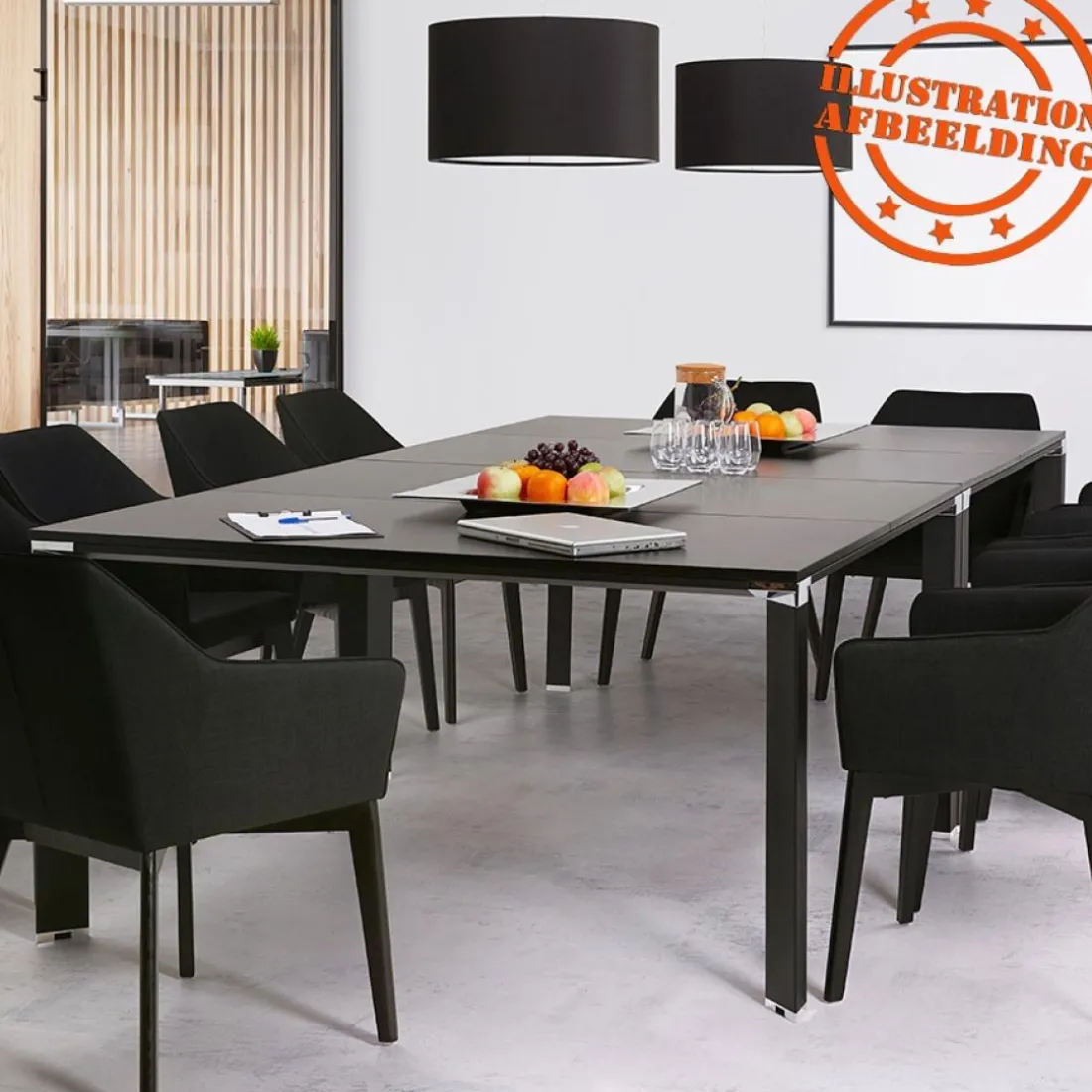 Table de réunion ou bureau bench 'XLINE SQUARE' noir