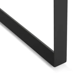Table de réunion ou bureau bench 'BAKUS SQUARE' en bois finition naturelle et métal noir