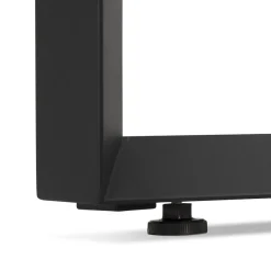 Table de réunion ou bureau bench 'BAKUS SQUARE' en bois finition naturelle et métal noir