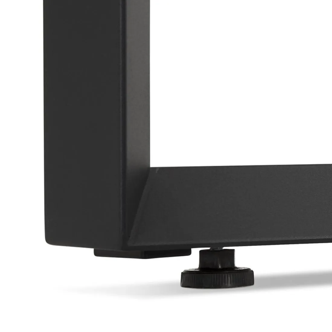 Table de réunion ou bureau bench 'BAKUS SQUARE' en bois finition naturelle et métal noir