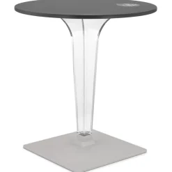 Table de terrasse ronde 'LIMPID' noire intérieur et extérieur